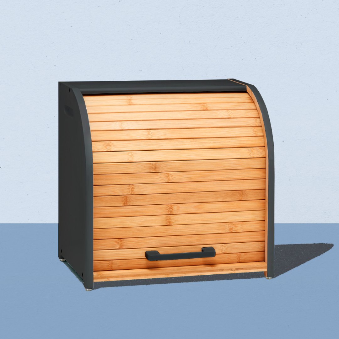 Black double layer bread box